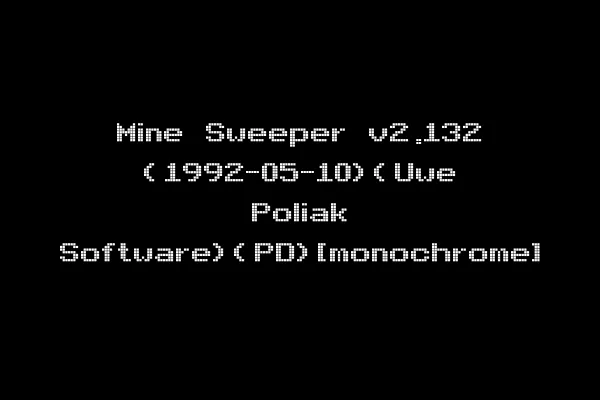 Mine Sweeper v2.132 (1992-05-10)(Uwe Poliak Software)(PD)[monochrome]