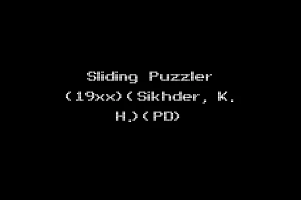 Sliding Puzzler (19xx)(Sikhder, K. H.)(PD)