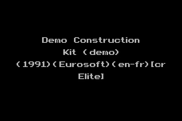 Demo Construction Kit (demo) (1991)(Eurosoft)(en-fr)[cr Elite]