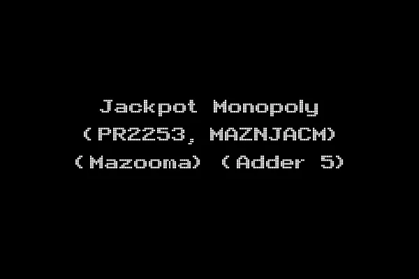 Jackpot Monopoly (PR2253, MAZNJACM) (Mazooma) (Adder 5)