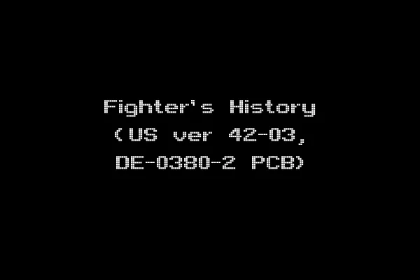 Fighter's History (US ver 42-03, DE-0380-2 PCB)