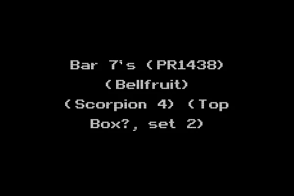 Bar 7's (PR1438) (Bellfruit) (Scorpion 4) (Top Box?, set 2)