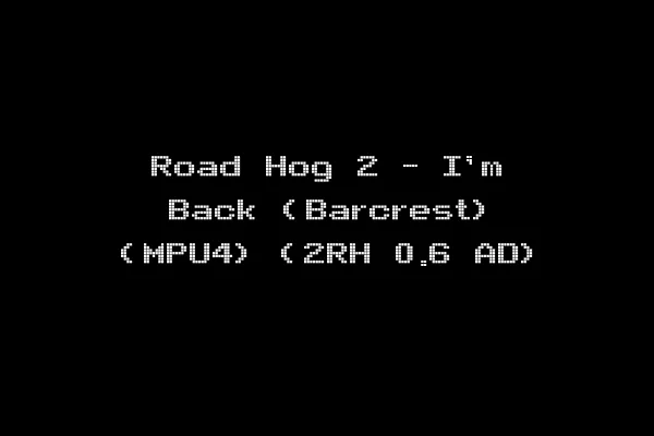 Road Hog 2 - I'm Back (Barcrest) (MPU4) (2RH 0.6 AD)