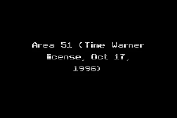 Area 51 (Time Warner license, Oct 17, 1996)
