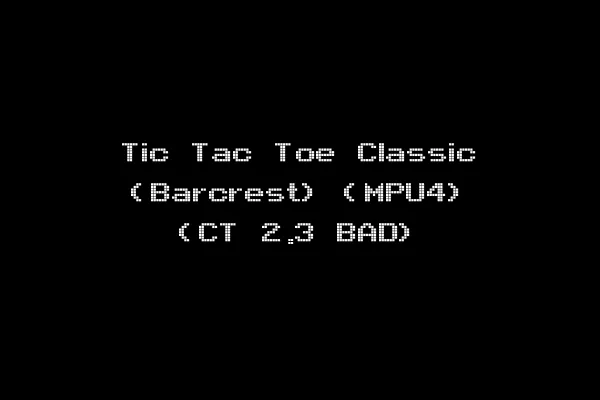 Tic Tac Toe Classic (Barcrest) (MPU4) (CT 2.3 BAD)