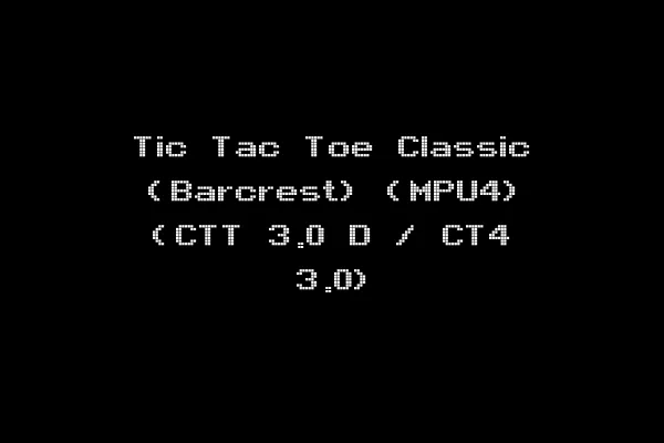 Tic Tac Toe Classic (Barcrest) (MPU4) (CTT 3.0 D / CT4 3.0)