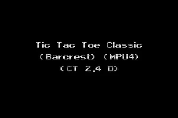 Tic Tac Toe Classic (Barcrest) (MPU4) (CT 2.4 D)