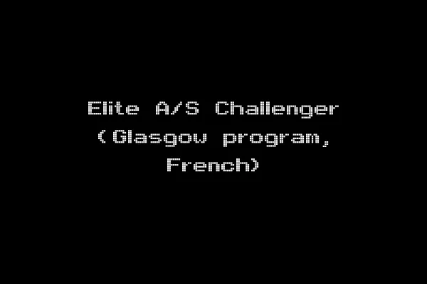 Elite A/S Challenger (Glasgow program, French)