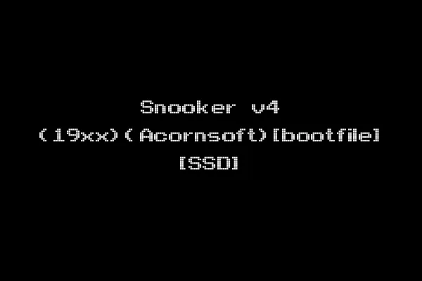Snooker v4 (19xx)(Acornsoft)[bootfile] [SSD]
