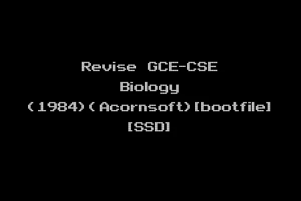 Revise GCE-CSE Biology (1984)(Acornsoft)[bootfile] [SSD]