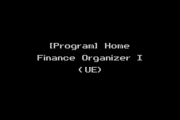 [Program] Home Finance Organizer I (UE)