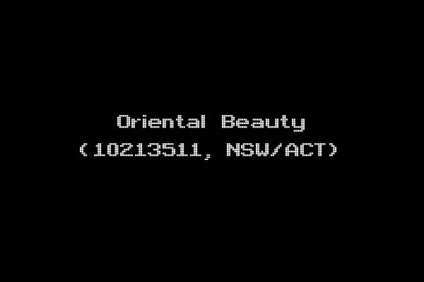 Oriental Beauty (10213511, NSW/ACT)