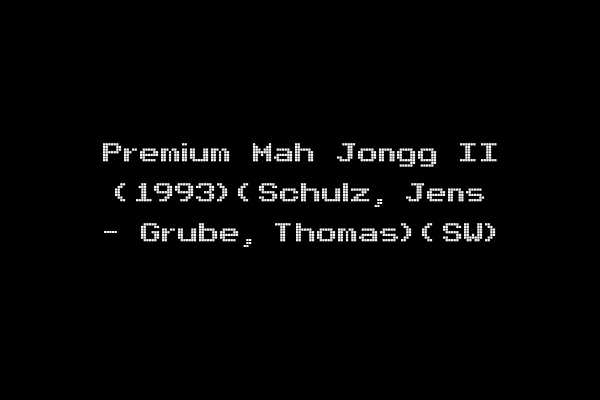 Premium Mah Jongg II (1993)(Schulz, Jens - Grube, Thomas)(SW)