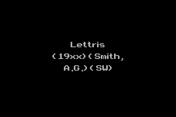 Lettris (19xx)(Smith, A.G.)(SW)