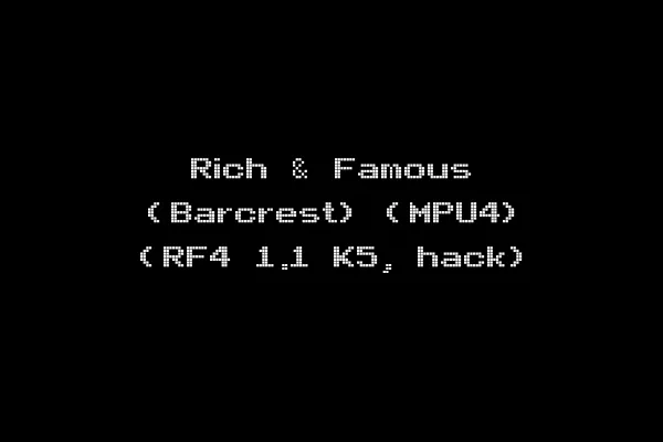 Rich & Famous (Barcrest) (MPU4) (RF4 1.1 K5, hack)