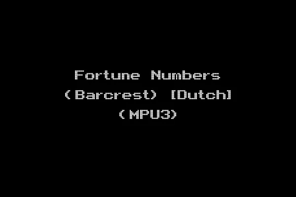Fortune Numbers (Barcrest) [Dutch] (MPU3)