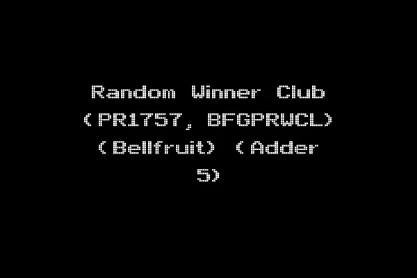 Random Winner Club (PR1757, BFGPRWCL) (Bellfruit) (Adder 5)