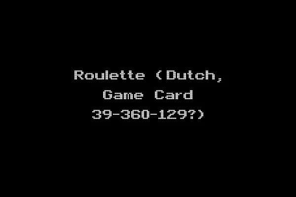 Roulette (Dutch, Game Card 39-360-129?)
