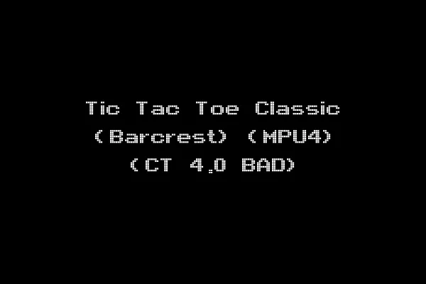 Tic Tac Toe Classic (Barcrest) (MPU4) (CT 4.0 BAD)