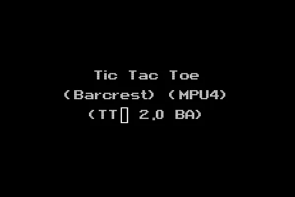 Tic Tac Toe (Barcrest) (MPU4) (TT_ 2.0 BA)