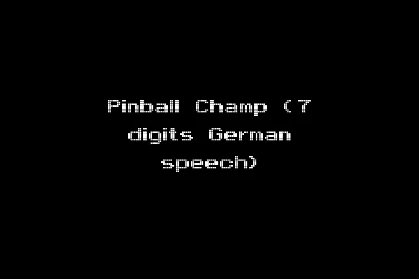 Pinball Champ (7 digits German speech)
