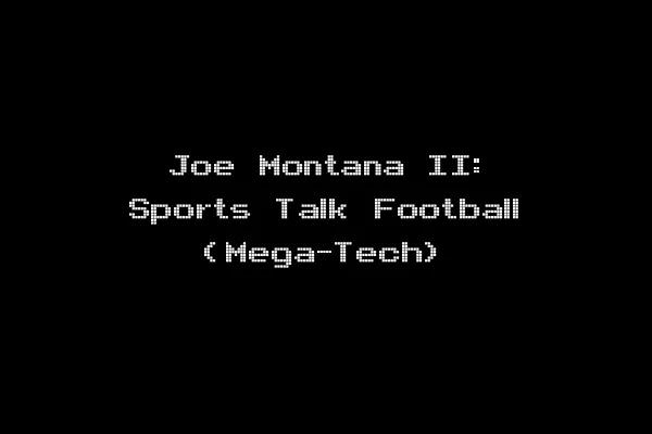 Joe Montana II: Sports Talk Football (Mega-Tech)