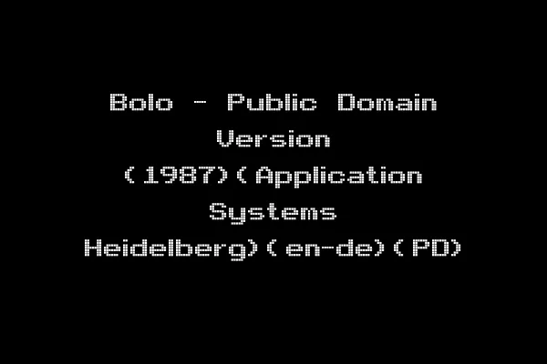 Bolo - Public Domain Version (1987)(Application Systems Heidelberg)(en-de)(PD)
