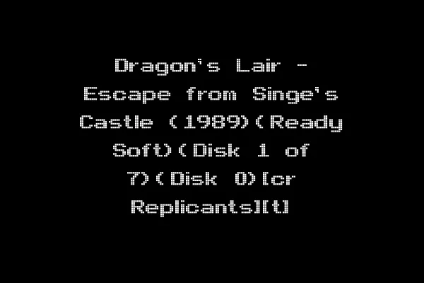 Dragon's Lair - Escape from Singe's Castle (1989)(Ready Soft)(Disk 1 of 7)(Disk 0)[cr Replicants][t]