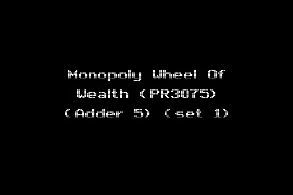 Monopoly Wheel Of Wealth (PR3075) (Adder 5) (set 1)