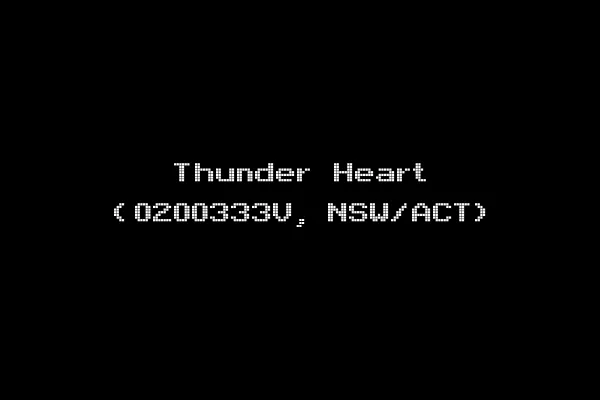Thunder Heart (0200333V, NSW/ACT)