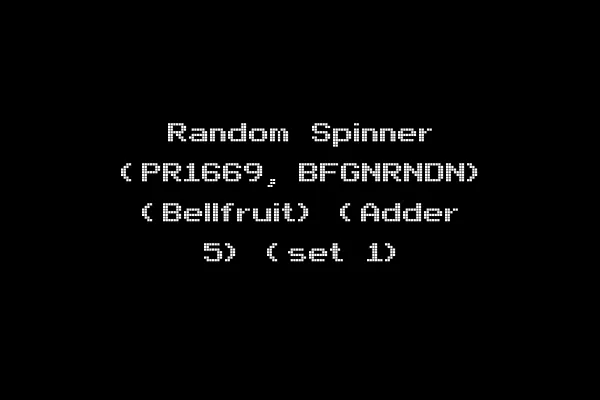 Random Spinner (PR1669, BFGNRNDN) (Bellfruit) (Adder 5) (set 1)
