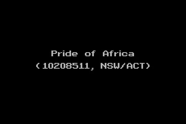 Pride of Africa (10208511, NSW/ACT)