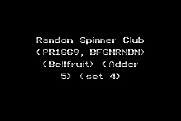 Random Spinner Club (PR1669, BFGNRNDN) (Bellfruit) (Adder 5) (set 4)