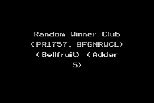 Random Winner Club (PR1757, BFGNRWCL) (Bellfruit) (Adder 5)