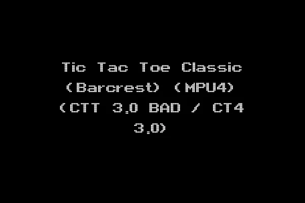 Tic Tac Toe Classic (Barcrest) (MPU4) (CTT 3.0 BAD / CT4 3.0)