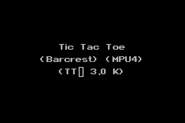 Tic Tac Toe (Barcrest) (MPU4) (TT_ 3.0 K)