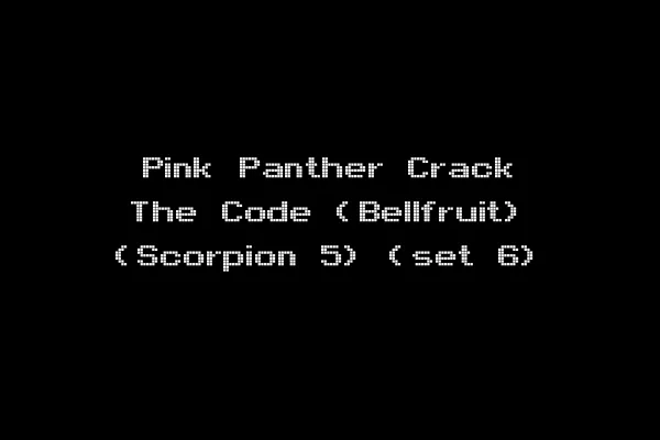 Pink Panther Crack The Code (Bellfruit) (Scorpion 5) (set 6)