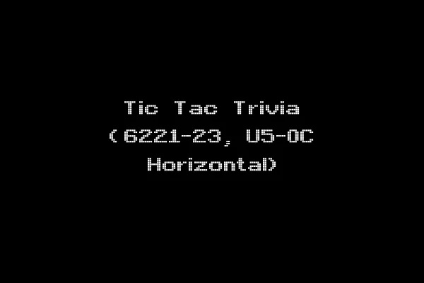 Tic Tac Trivia (6221-23, U5-0C Horizontal)