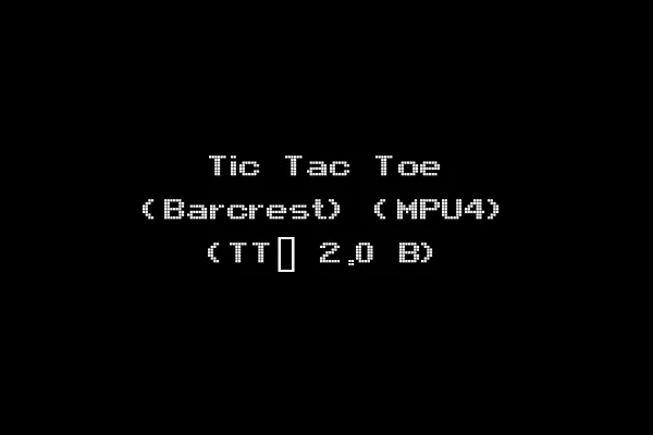 Tic Tac Toe (Barcrest) (MPU4) (TT_ 2.0 B)