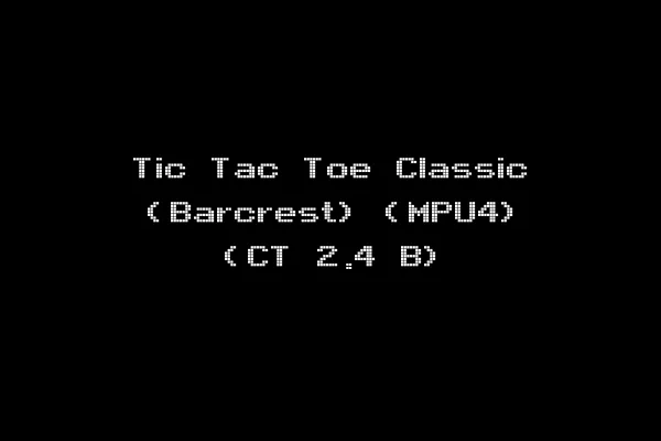 Tic Tac Toe Classic (Barcrest) (MPU4) (CT 2.4 B)