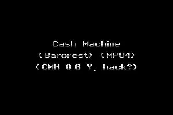 Cash Machine (Barcrest) (MPU4) (CMH 0.6 Y, hack?)