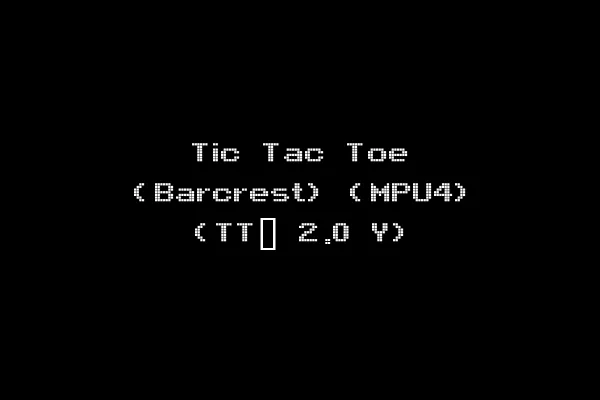 Tic Tac Toe (Barcrest) (MPU4) (TT_ 2.0 Y)