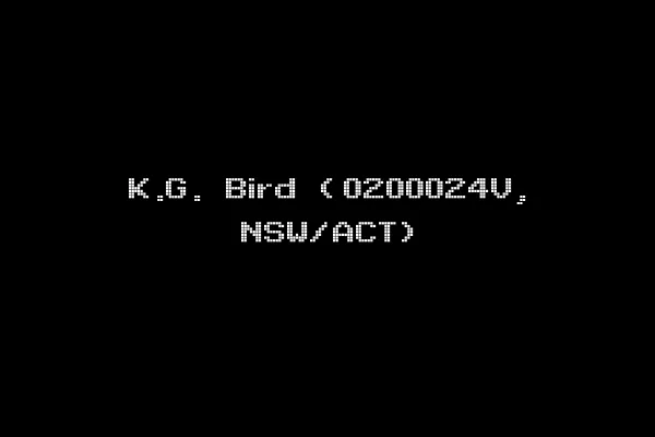 K.G. Bird (0200024V, NSW/ACT)