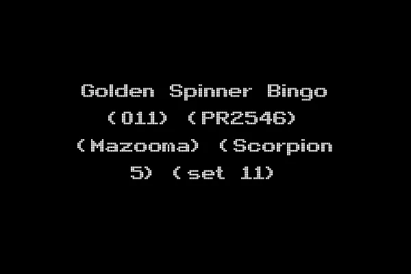 Golden Spinner Bingo (011) (PR2546) (Mazooma) (Scorpion 5) (set 11)